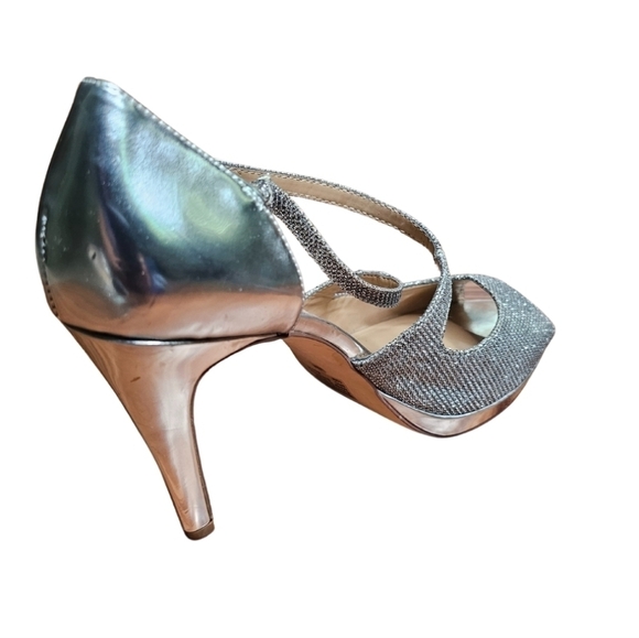 Style & Co. Simmone Peep Toe Strappy Dress Sandals - Silver SZ 10M - Picture 3 of 8